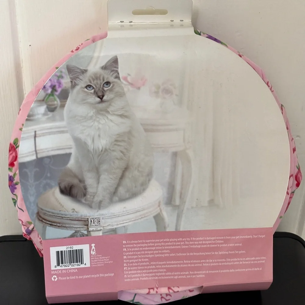 All for Paws Shabby Chic Summer Time Cat Tunnel Pink Floral